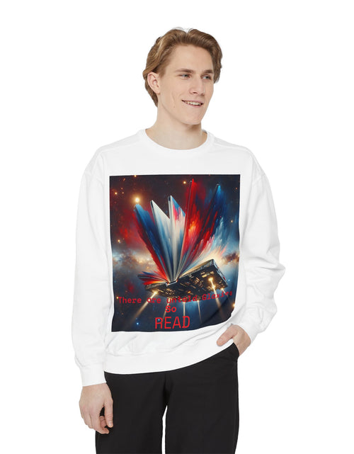 Load image into Gallery viewer, Books Lover Galaxy Sweatshirt

