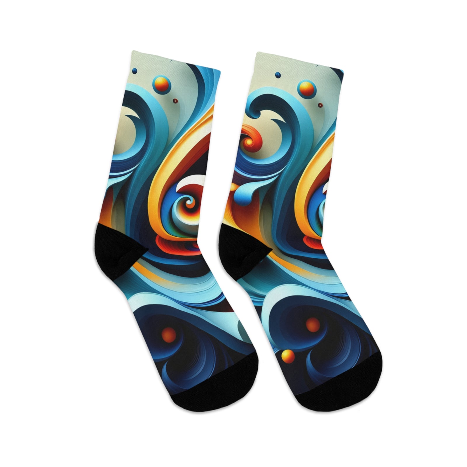 Artistic Poly Socks - Colorful Recycled Footwear