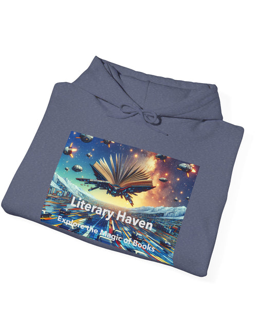 Load image into Gallery viewer, Literary Haven Hoodie, Cozy Book Lover Sweatshirt, Gifts for Readers, Bookworm Apparel, Literary Themed Clothing, Unique Reading Gift
