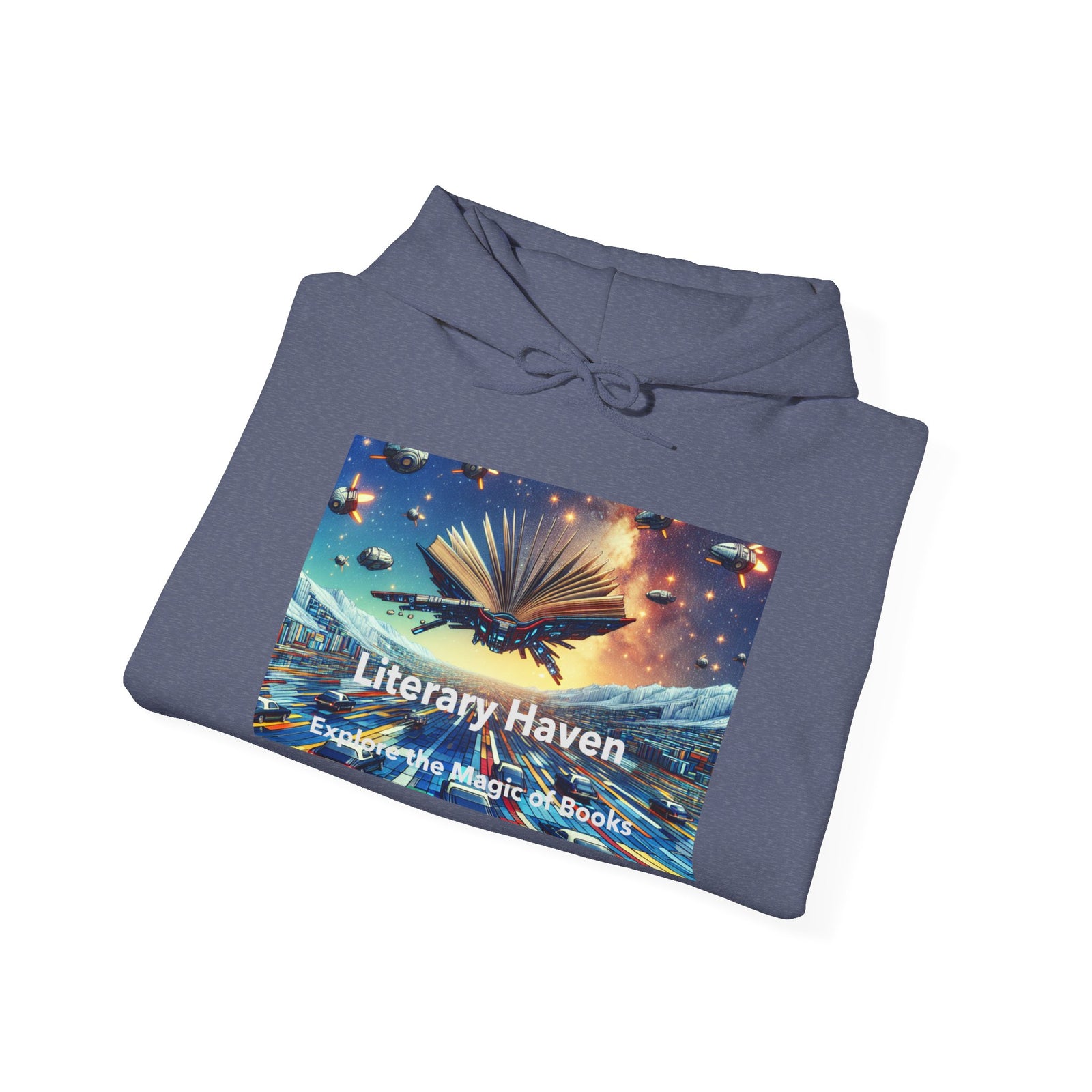 Literary Haven Hoodie, Cozy Book Lover Sweatshirt, Gifts for Readers, Bookworm Apparel, Literary Themed Clothing, Unique Reading Gift