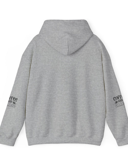 Load image into Gallery viewer, Coffee &amp; Cardio Hoodie, Fitness Sweatshirt, Gym Pullover, Gift for Gym Lovers, Cozy Athletic Wear
