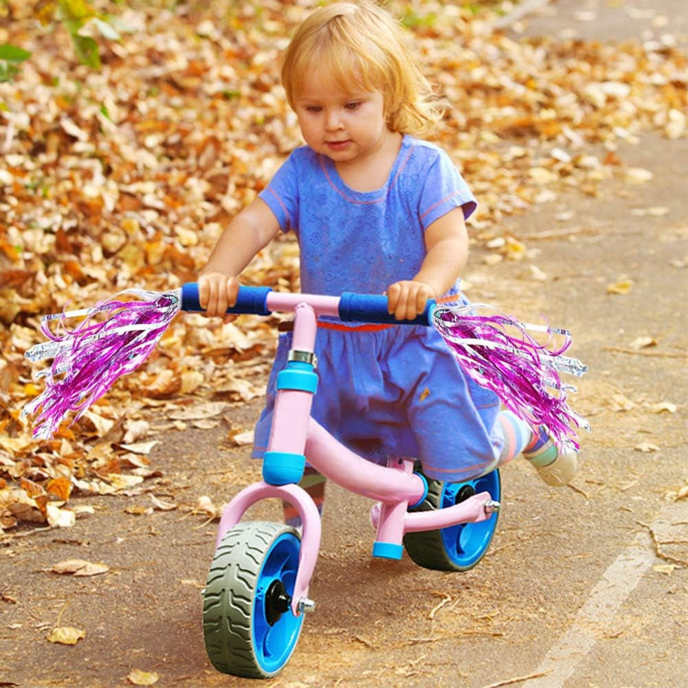 Kids Bike Bell and Streamers for Girls - 1 Pack Flower Bicycle Bell with 2 Pack Bike Streamers for Children'S Bike Accessories