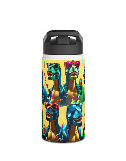 Load image into Gallery viewer, Dino Party Stainless Steel Water Bottle — Kids' Dinosaur Party Bottle
