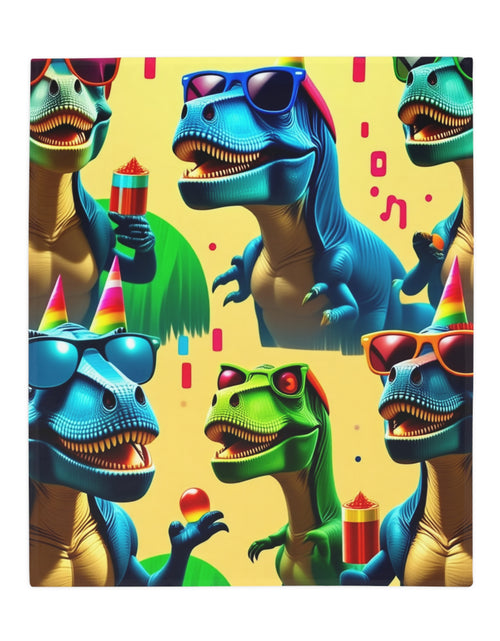 Load image into Gallery viewer, Dinosaur Party Blanket - Plush Fleece
