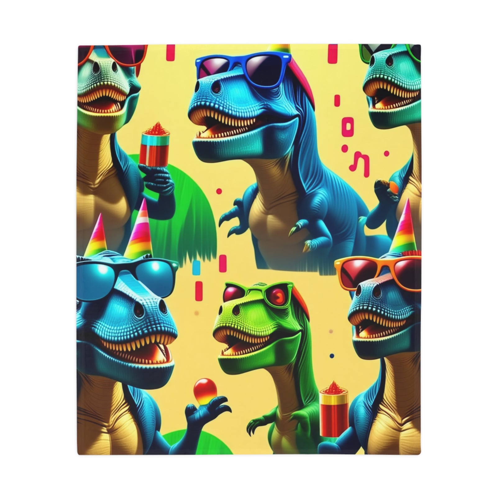 Dinosaur Party Blanket - Plush Fleece