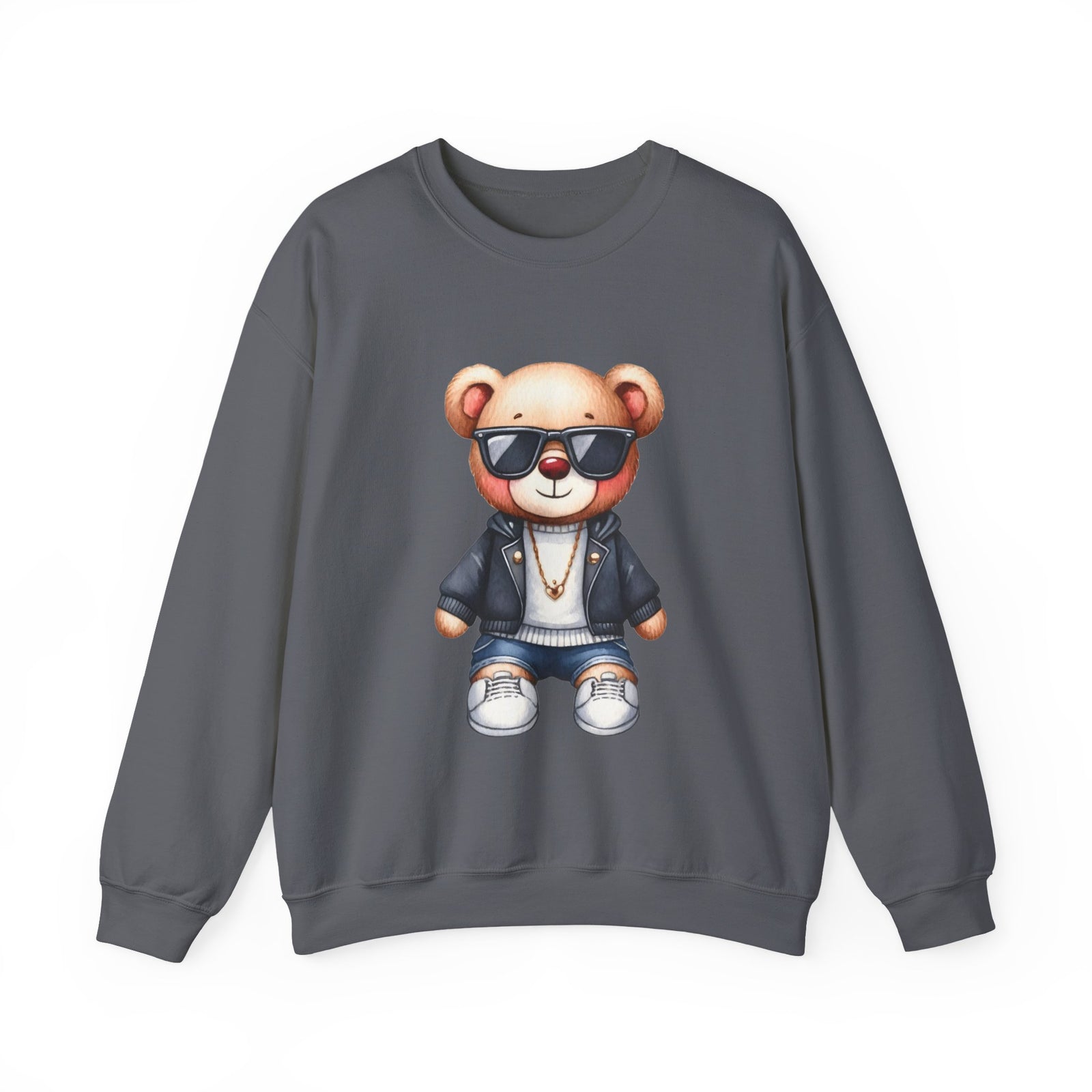 Cool Bear Graphic Sweatshirt - Unisex Crewneck, Comfy Casual Wear, Perfect Gift for Friends, Unique Design for Cozy Days