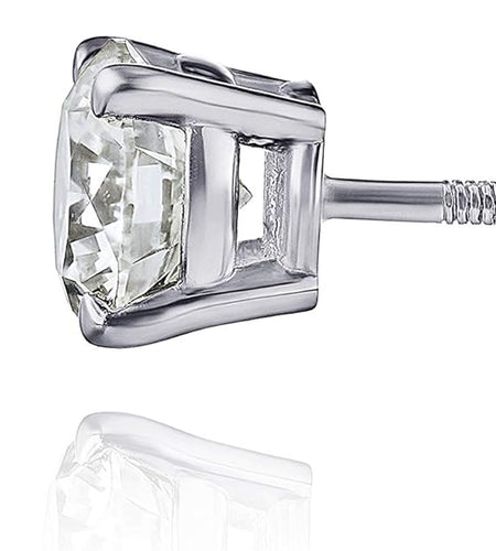 Certified Diamond Earrings for Women in 14K Gold with Screw Back and Post Studs (I1-I2 Clarity), Choice of Carat Weights