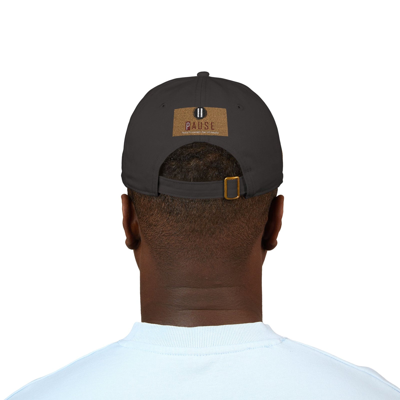 Cap Embroidered with 'Pause' Design