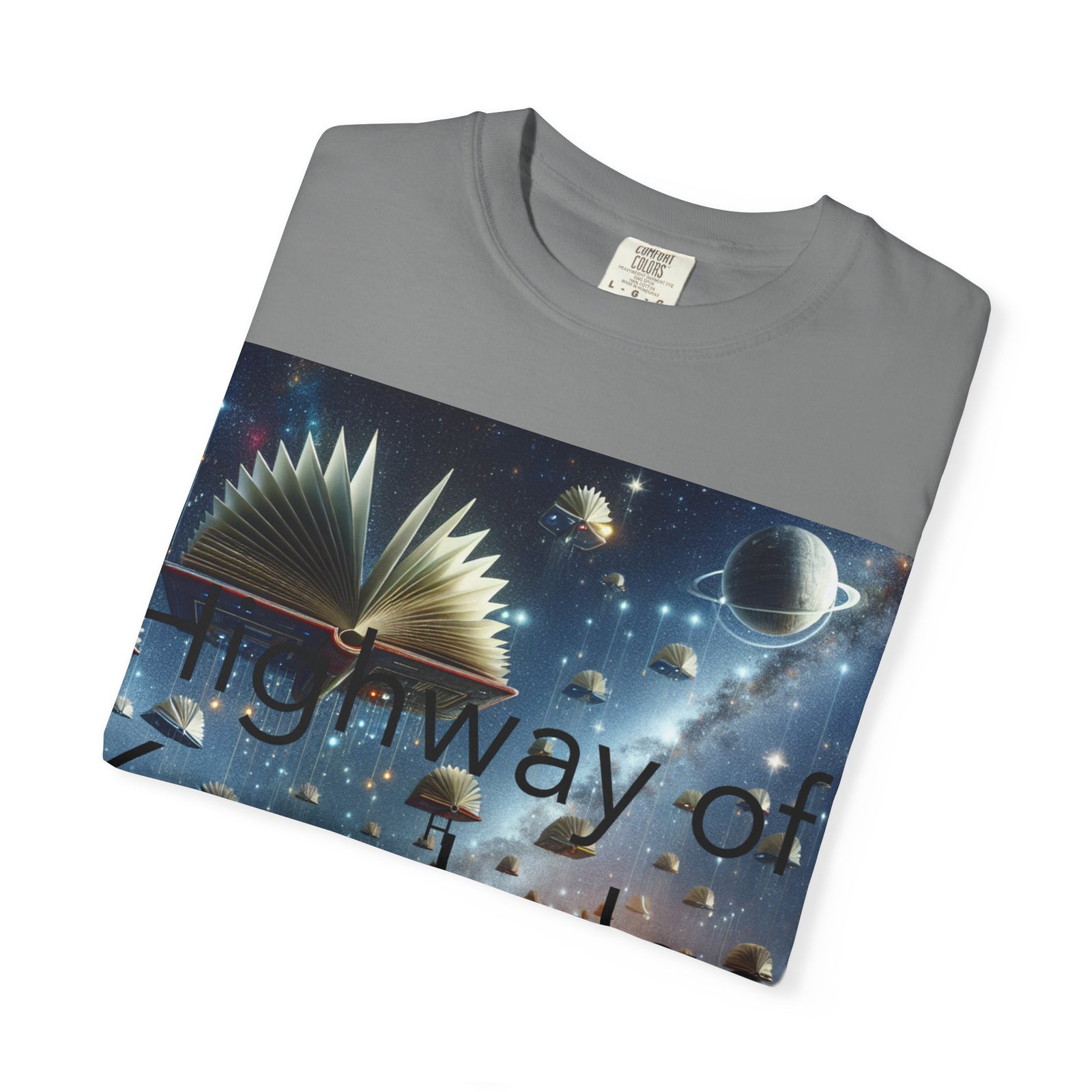 Highway of Knowledge Unisex Garment-Dyed T-shirt, Casual Tee, Gift for Readers, Book Lovers T-shirt, Unique Graphic Tee, Educational Apparel
