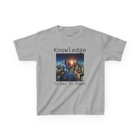 Knowledge Is Key to Power Kids Tee, Inspirational T-Shirt for Youth, Perfect for Back to School, Family Gatherings, Gift for Kids