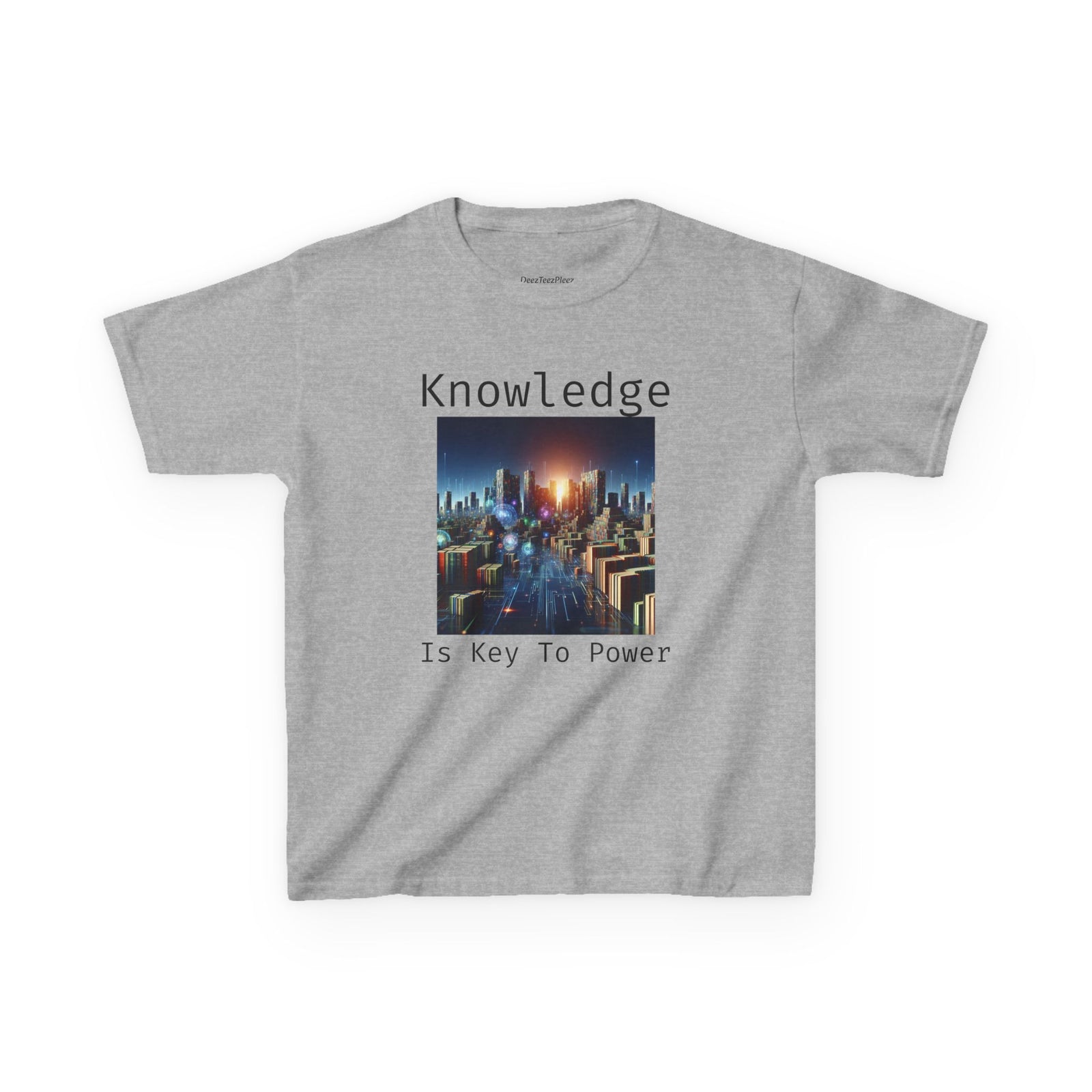 Knowledge Is Key to Power Kids Tee, Inspirational T-Shirt for Youth, Perfect for Back to School, Family Gatherings, Gift for Kids