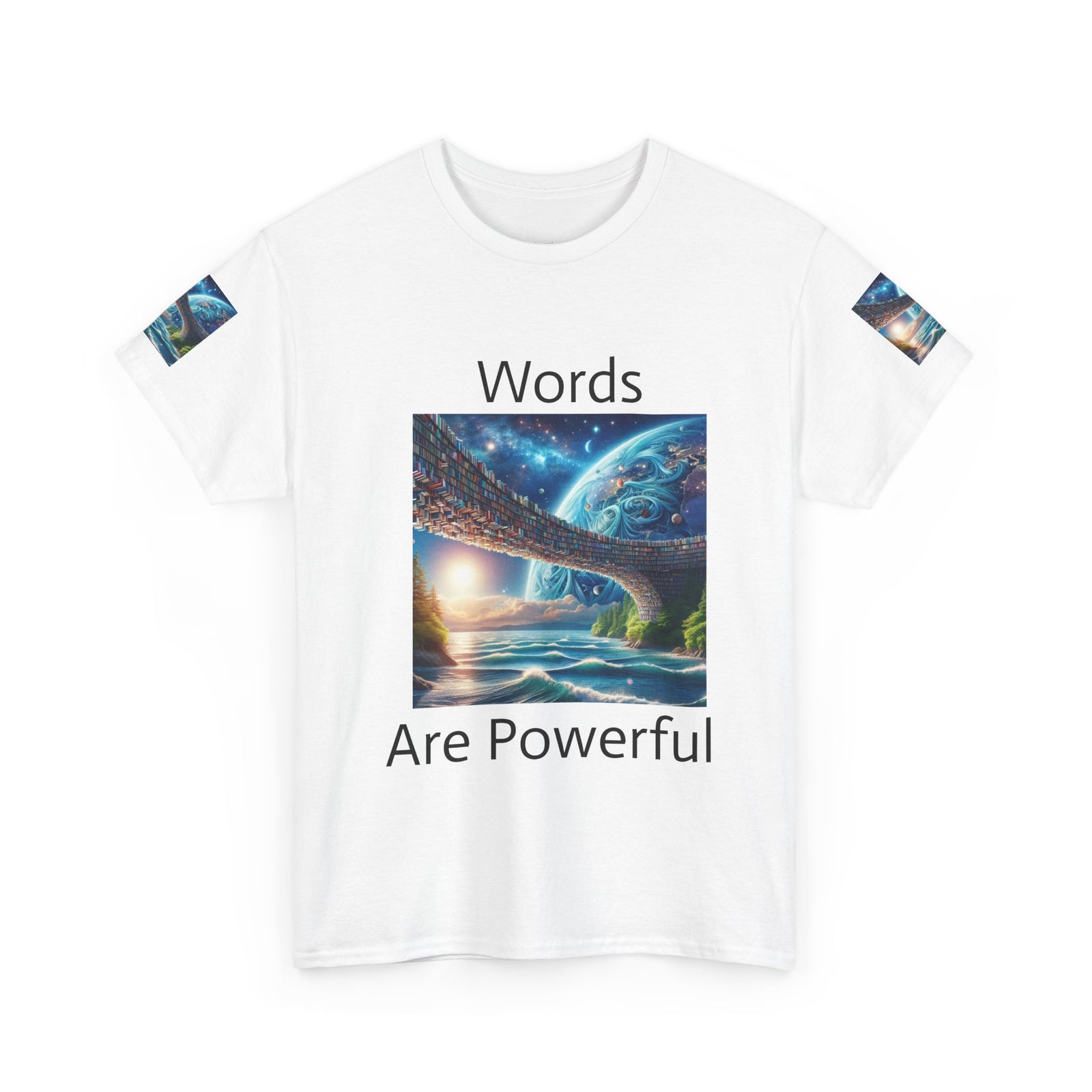 Inspirational Universe T-Shirt - 'Words Are Powerful' Graphic - Motivational Gift for Dreamers, Writers, and Creators, Casual Wear, [...]