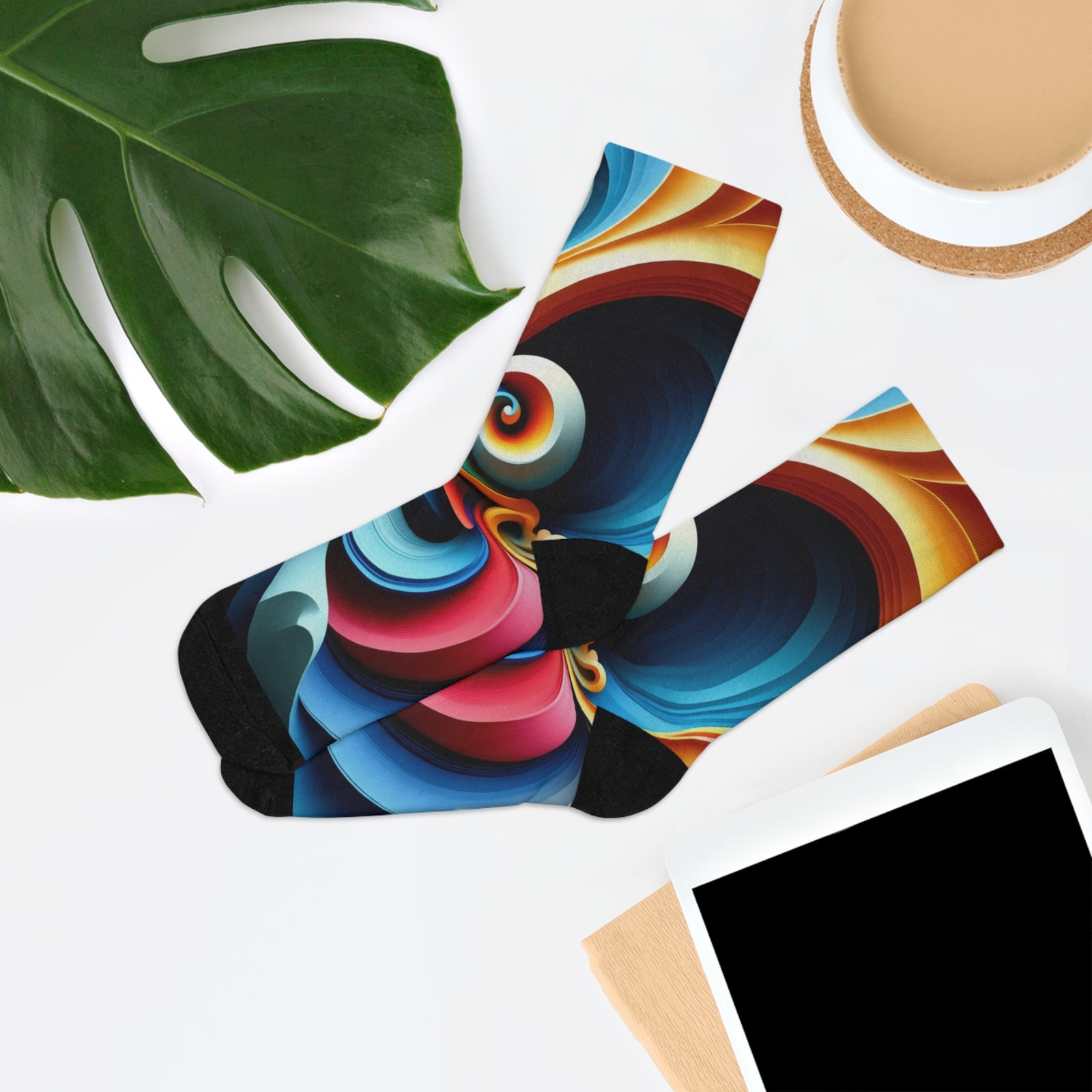 Artistic Poly Socks - Colorful Recycled Footwear