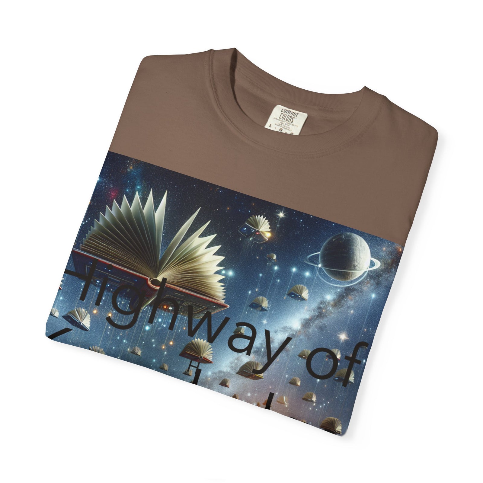 Highway of Knowledge Unisex Garment-Dyed T-shirt, Casual Tee, Gift for Readers, Book Lovers T-shirt, Unique Graphic Tee, Educational Apparel