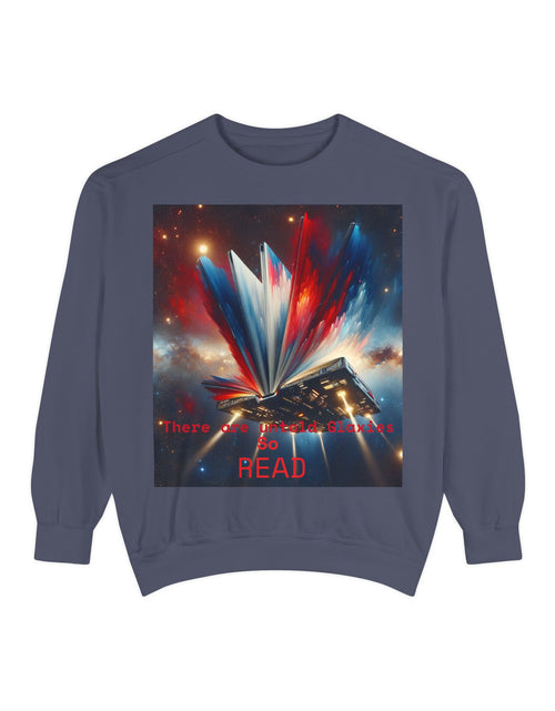 Load image into Gallery viewer, Books Lover Galaxy Sweatshirt
