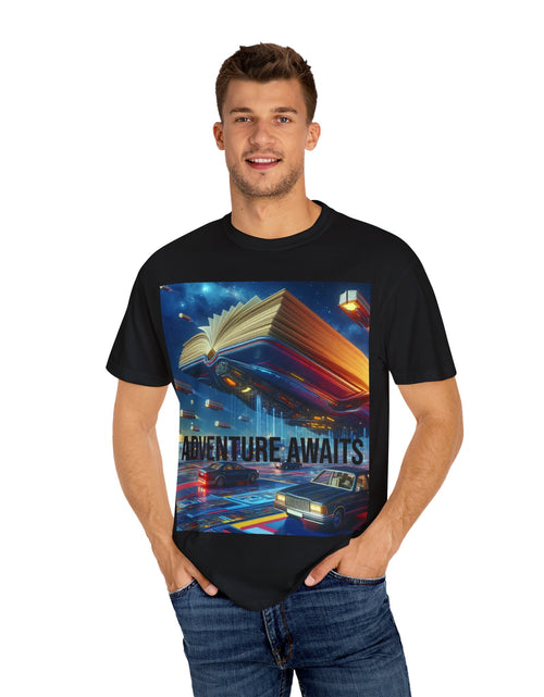 Load image into Gallery viewer, Adventure Awaits T-shirt for Book Lovers
