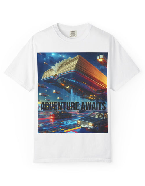 Load image into Gallery viewer, Adventure Awaits T-shirt for Book Lovers
