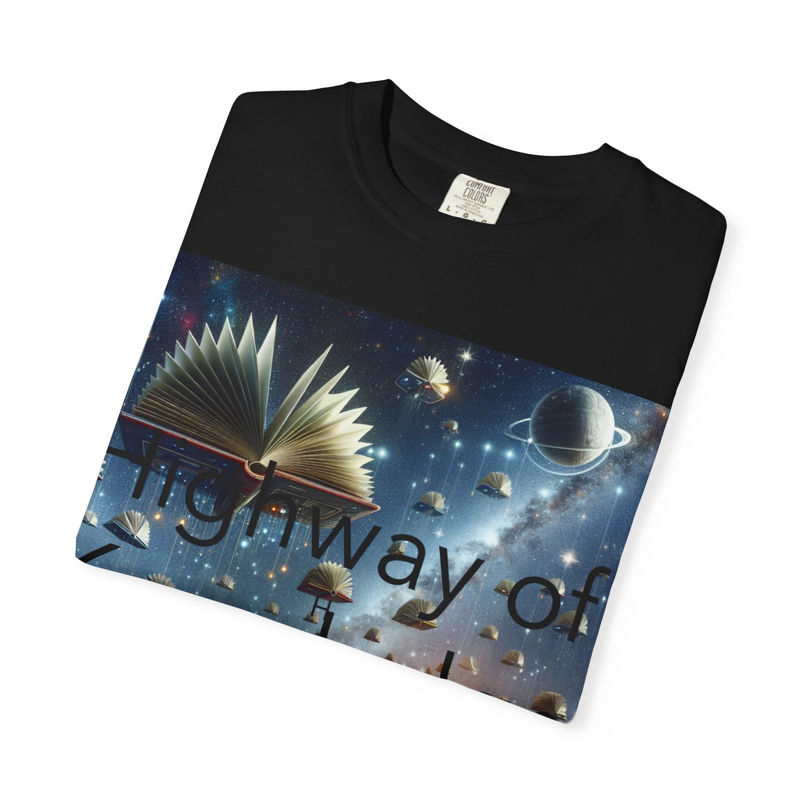 Highway of Knowledge Unisex Garment-Dyed T-shirt, Casual Tee, Gift for Readers, Book Lovers T-shirt, Unique Graphic Tee, Educational Apparel