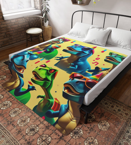 Dinosaur Party Blanket - Plush Fleece