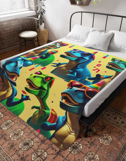 Load image into Gallery viewer, Dinosaur Party Blanket - Plush Fleece
