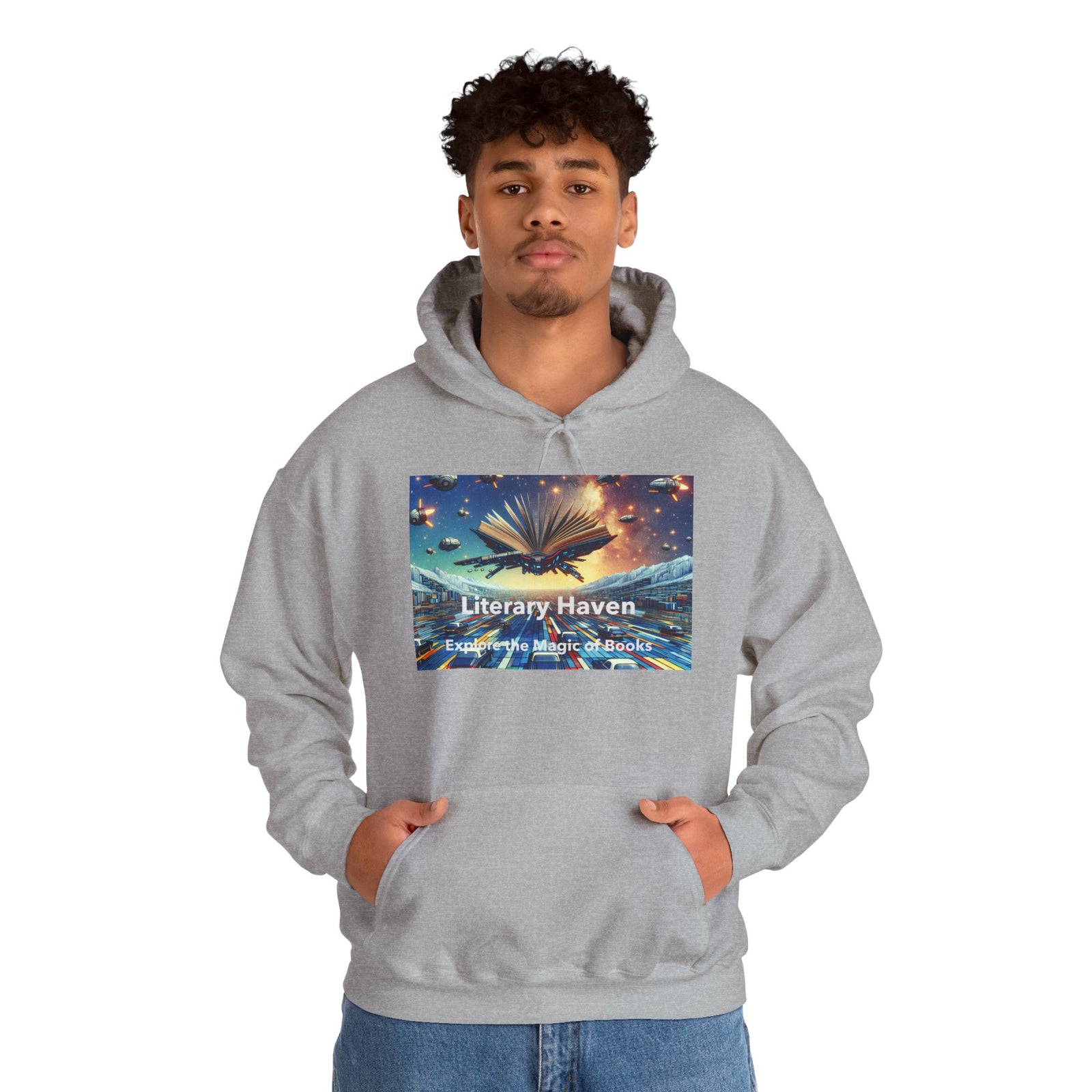 Literary Haven Hoodie, Cozy Book Lover Sweatshirt, Gifts for Readers, Bookworm Apparel, Literary Themed Clothing, Unique Reading Gift