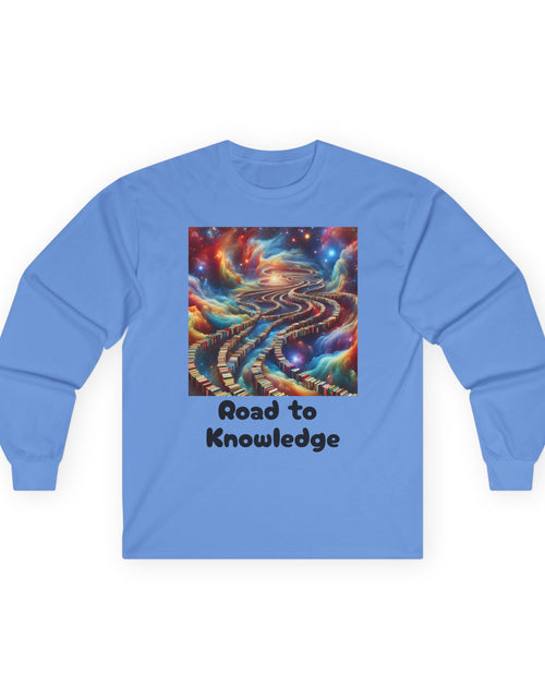 Load image into Gallery viewer, Inspirational Long Sleeve Tee, Road to Knowledge Unisex Shirt, Educational Gift, Casual Wear, Science Tee, Unique Gift Idea
