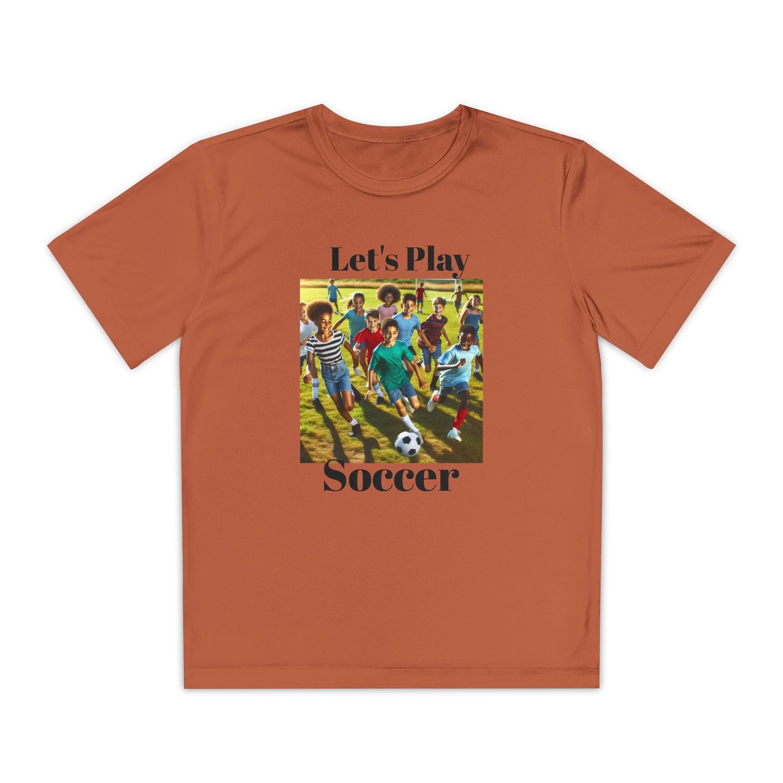 Youth Soccer Tee - Let's Play Soccer, Kids Sports Shirt, Soccer T-Shirt, Activewear for Boys & Girls, Team Spirit Apparel