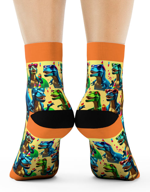 Load image into Gallery viewer, Dinosaur Party Crew Socks
