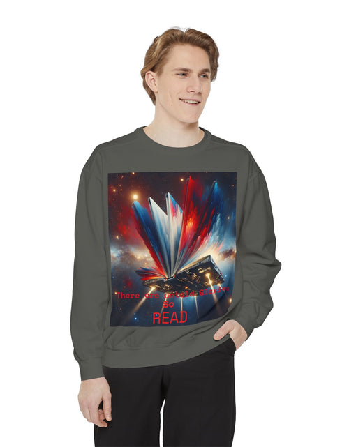 Load image into Gallery viewer, Books Lover Galaxy Sweatshirt
