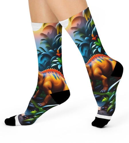 Socks: Dinosaur Crew Socks - Fun & Cozy Footwear