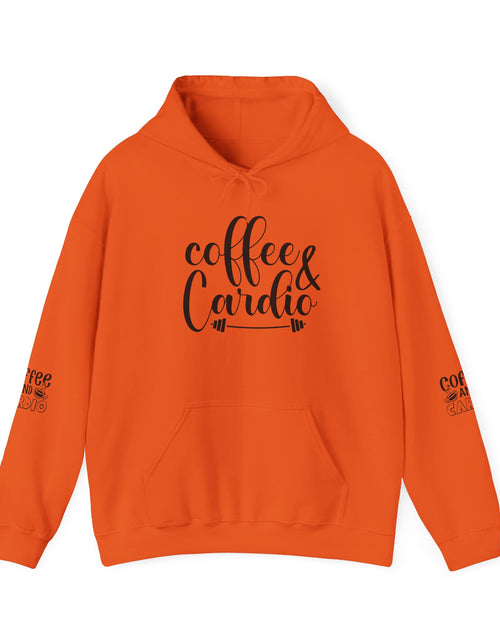 Load image into Gallery viewer, Coffee &amp; Cardio Hoodie, Fitness Sweatshirt, Gym Pullover, Gift for Gym Lovers, Cozy Athletic Wear
