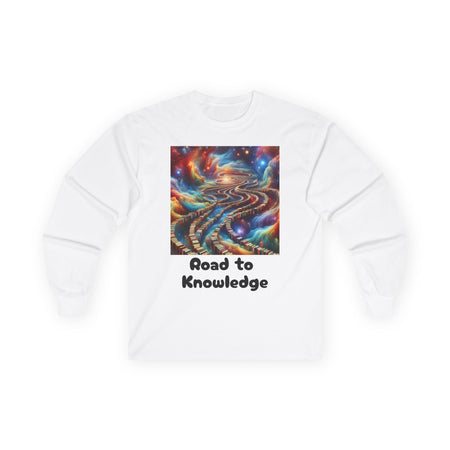 Inspirational Long Sleeve Tee, Road to Knowledge Unisex Shirt, Educational Gift, Casual Wear, Science Tee, Unique Gift Idea