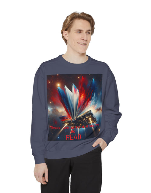 Load image into Gallery viewer, Books Lover Galaxy Sweatshirt
