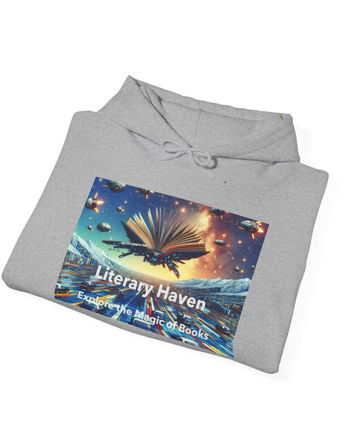 Load image into Gallery viewer, Literary Haven Hoodie, Cozy Book Lover Sweatshirt, Gifts for Readers, Bookworm Apparel, Literary Themed Clothing, Unique Reading Gift
