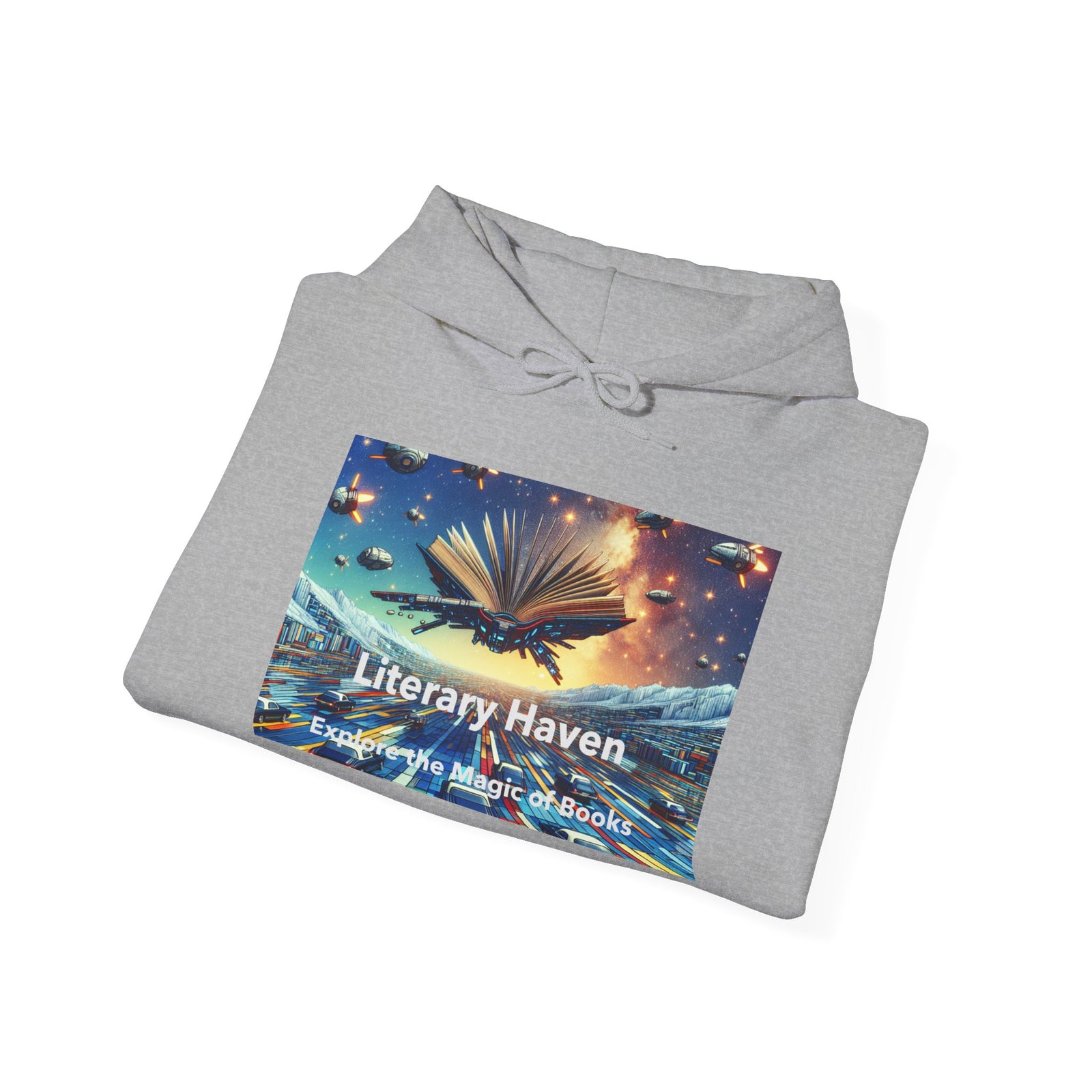 Literary Haven Hoodie, Cozy Book Lover Sweatshirt, Gifts for Readers, Bookworm Apparel, Literary Themed Clothing, Unique Reading Gift