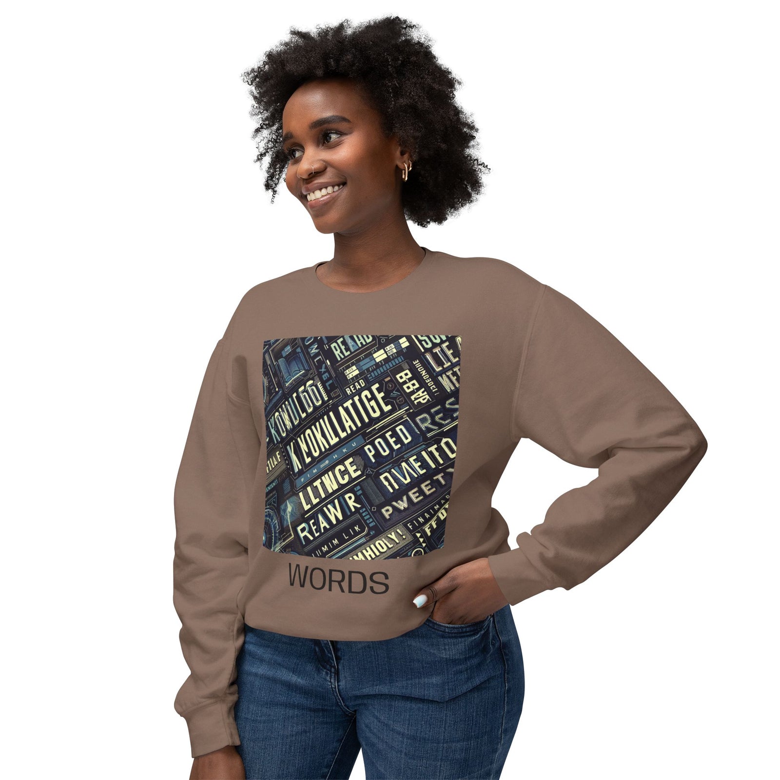 Knowledge Is Power Unisex Lightweight Crewneck Sweatshirt, Casual Wear, Gift for Students, Motivational Apparel, Educational Fashion