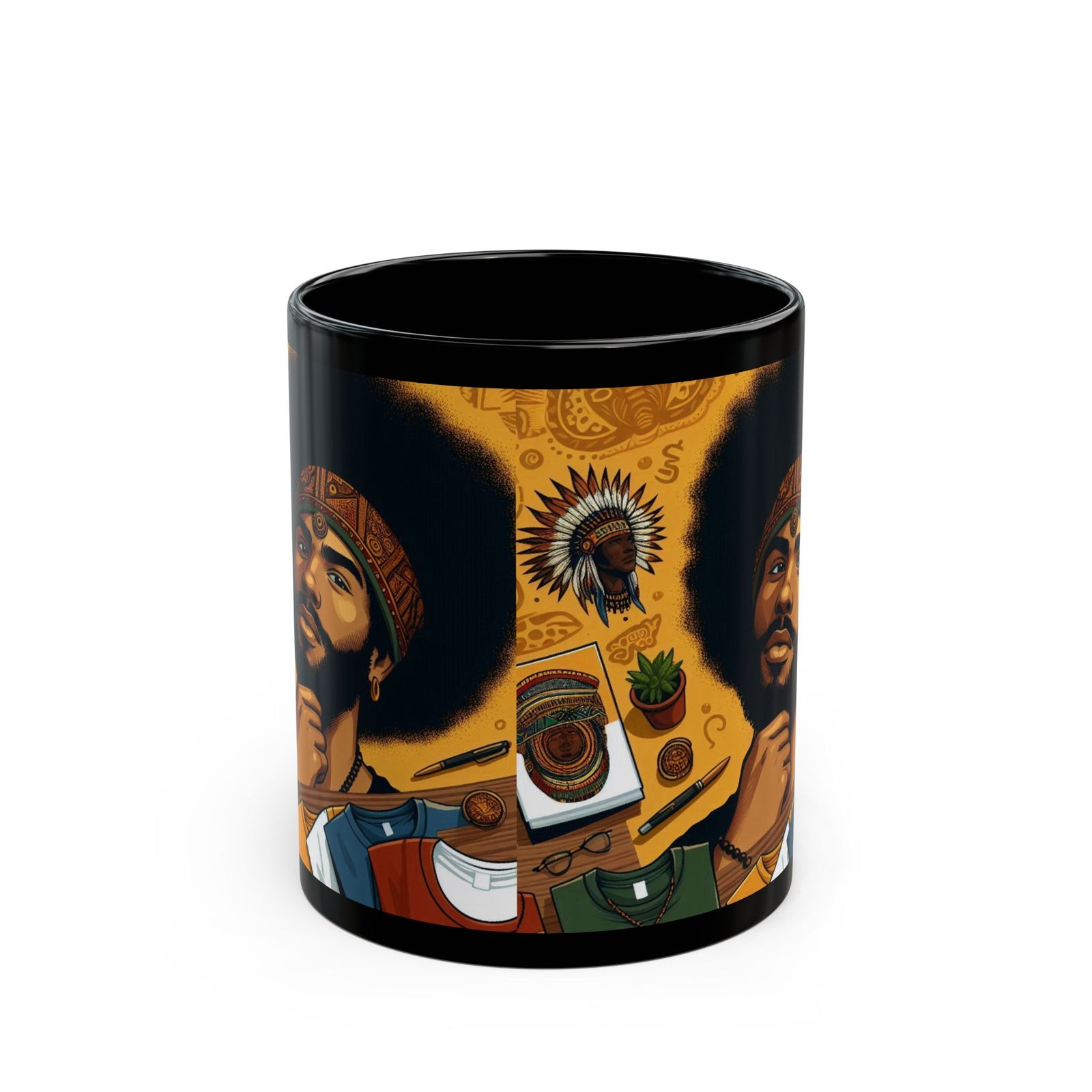 Coffee Mug - 70's Vibe Black Mug (11oz, 15oz)