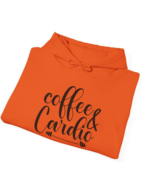 Load image into Gallery viewer, Coffee &amp; Cardio Hoodie, Fitness Sweatshirt, Gym Pullover, Gift for Gym Lovers, Cozy Athletic Wear
