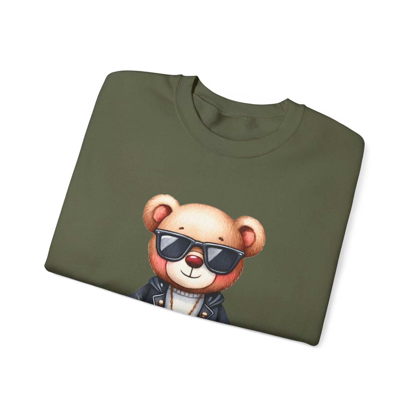 Cool Bear Graphic Sweatshirt - Unisex Crewneck, Comfy Casual Wear, Perfect Gift for Friends, Unique Design for Cozy Days