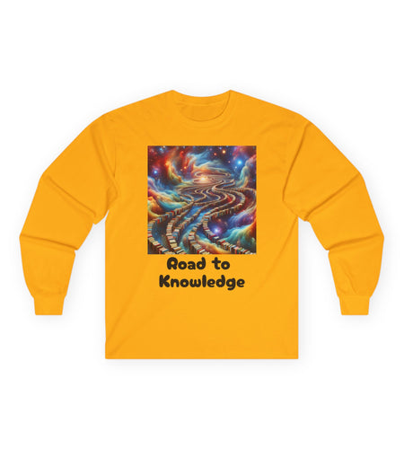 Inspirational Long Sleeve Tee, Road to Knowledge Unisex Shirt, Educational Gift, Casual Wear, Science Tee, Unique Gift Idea