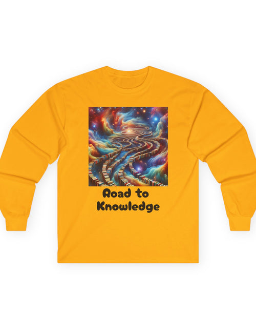 Load image into Gallery viewer, Inspirational Long Sleeve Tee, Road to Knowledge Unisex Shirt, Educational Gift, Casual Wear, Science Tee, Unique Gift Idea
