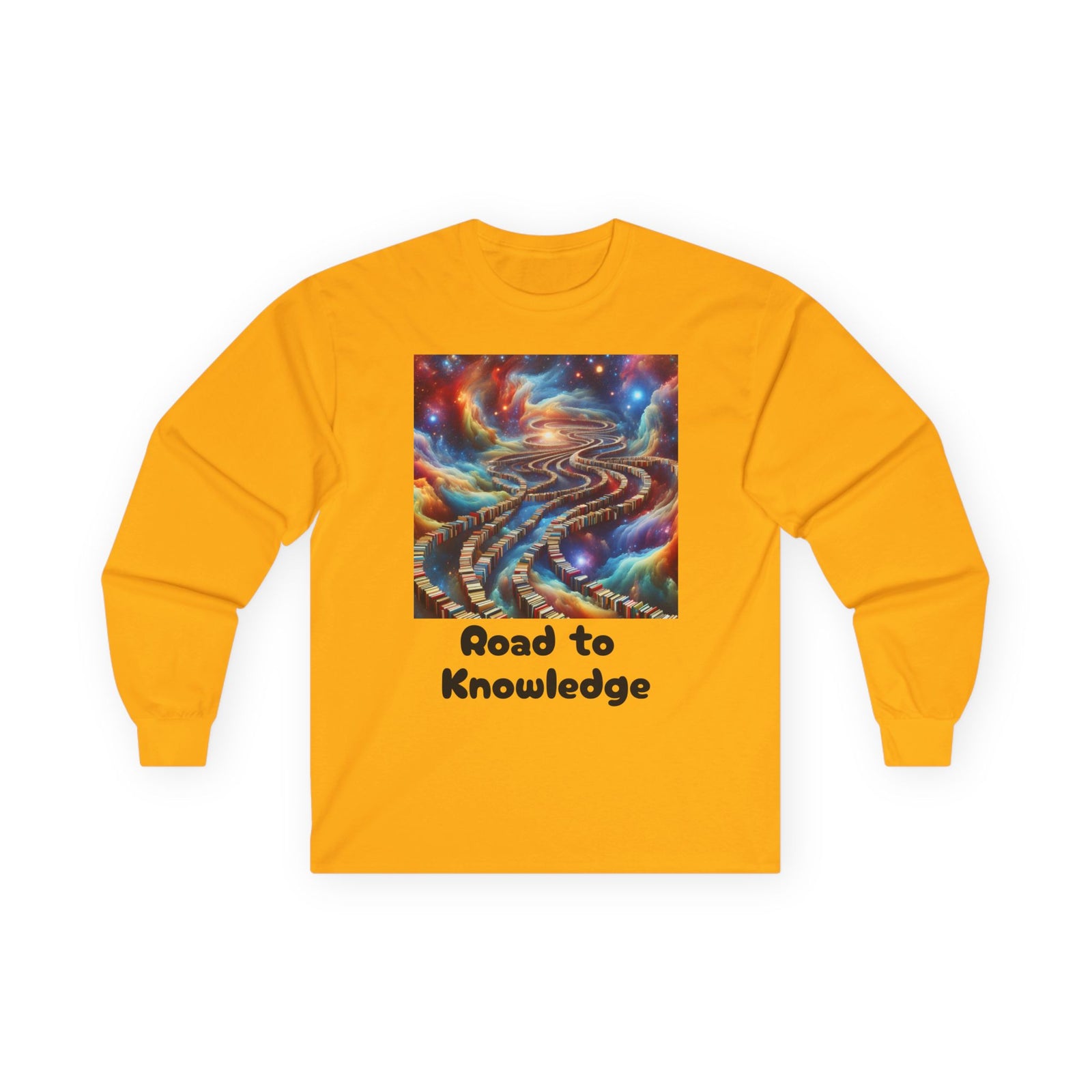 Inspirational Long Sleeve Tee, Road to Knowledge Unisex Shirt, Educational Gift, Casual Wear, Science Tee, Unique Gift Idea