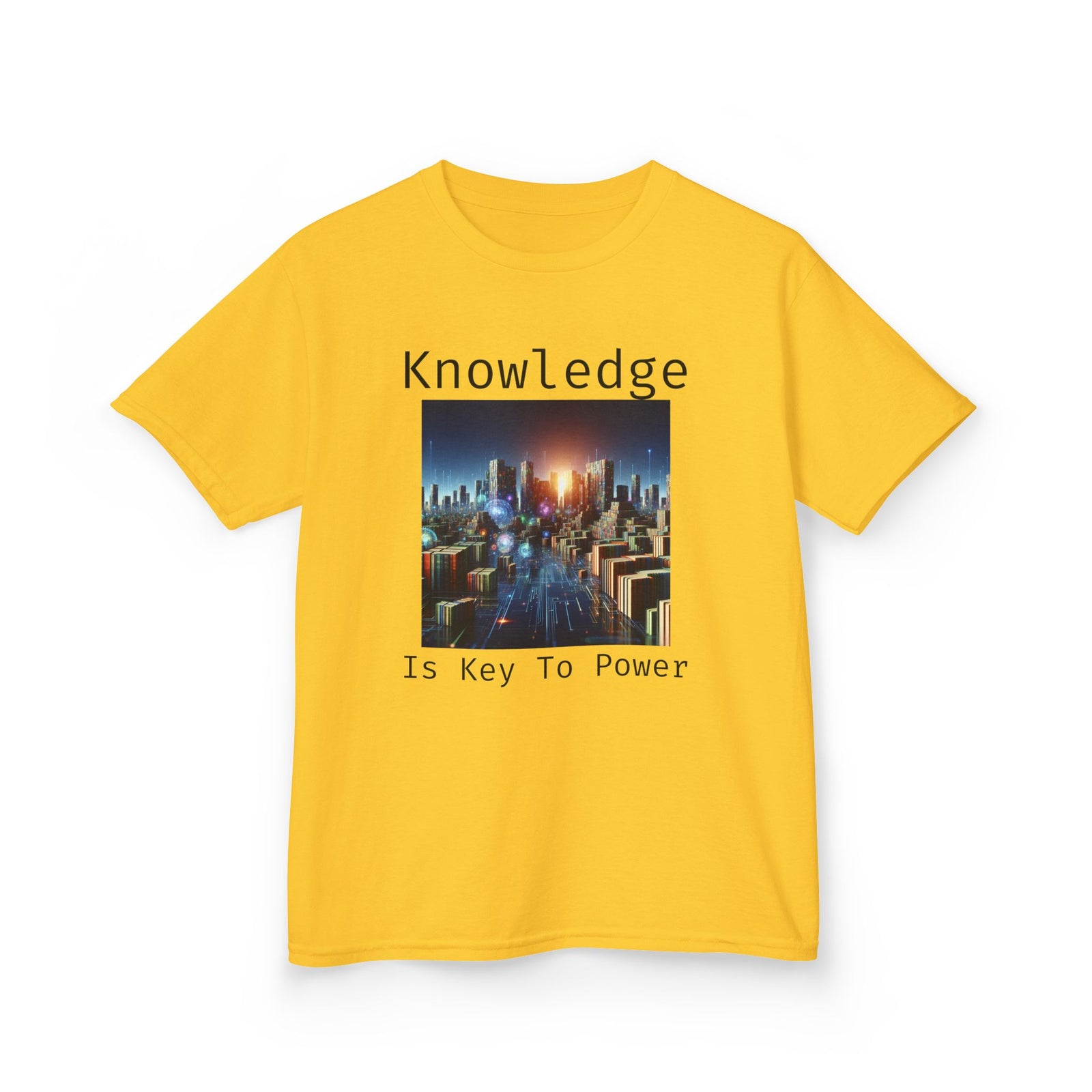 Knowledge Is Key to Power Kids Tee, Inspirational T-Shirt for Youth, Perfect for Back to School, Family Gatherings, Gift for Kids