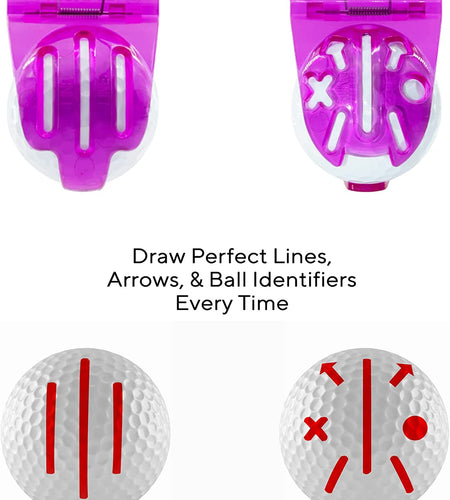 TRI-LINE Golf Ball Alignment Kit with Hat Clip Ball Marker and Carry Case | Swing Path Arrows & Ball Identifiers