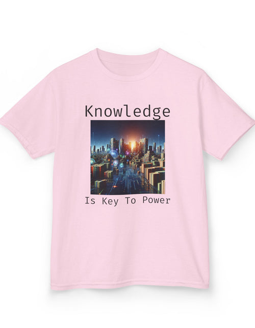 Load image into Gallery viewer, Knowledge Is Key to Power Kids Tee, Inspirational T-Shirt for Youth, Perfect for Back to School, Family Gatherings, Gift for Kids
