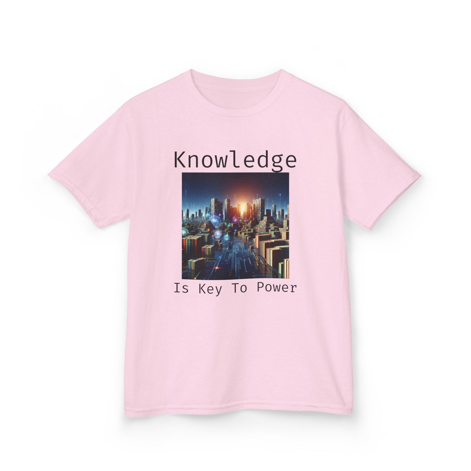 Knowledge Is Key to Power Kids Tee, Inspirational T-Shirt for Youth, Perfect for Back to School, Family Gatherings, Gift for Kids