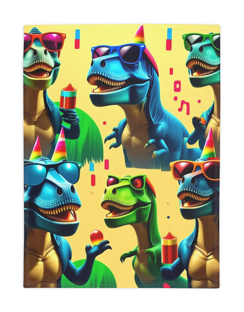 Load image into Gallery viewer, Dinosaur Party Blanket - Plush Fleece
