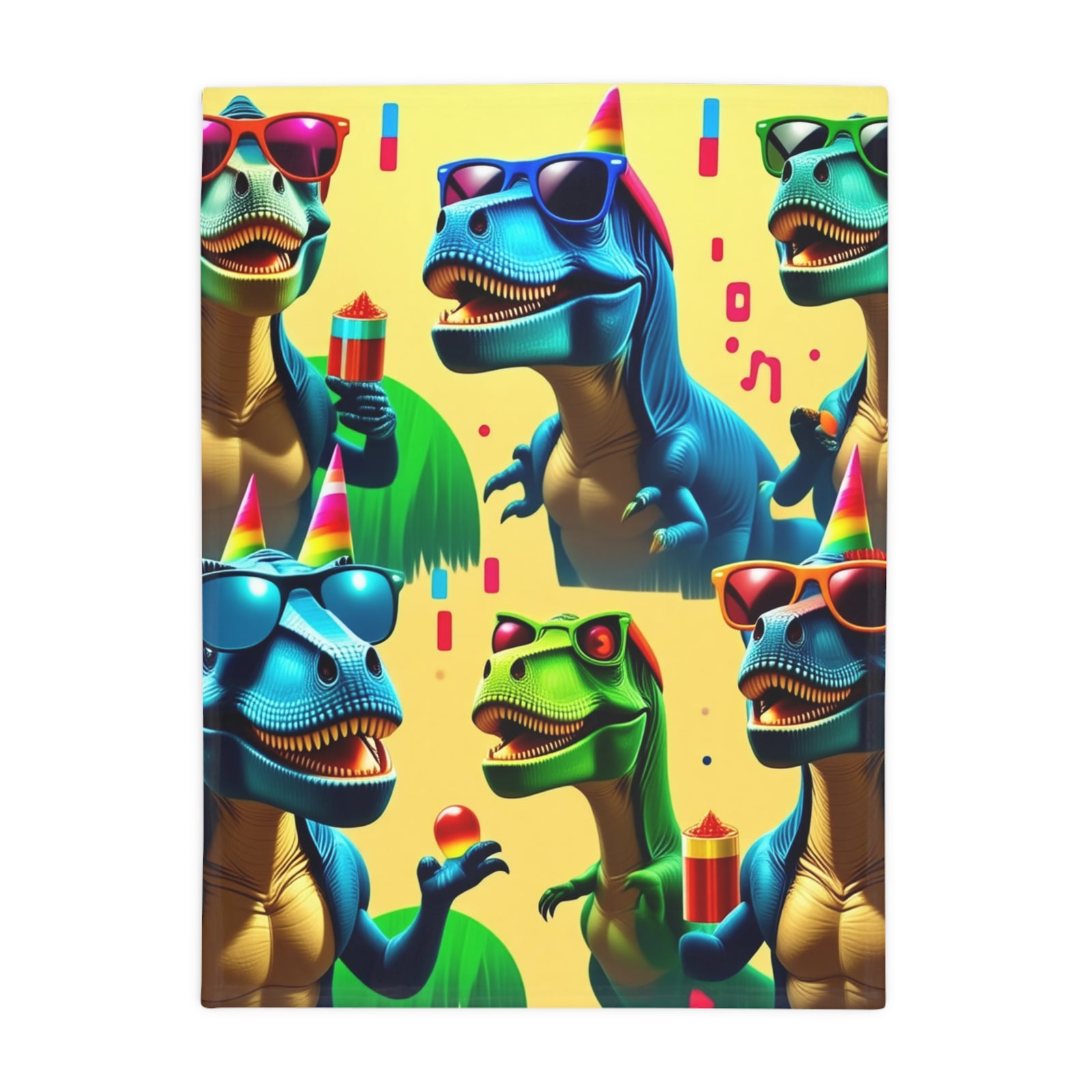 Dinosaur Party Blanket - Plush Fleece