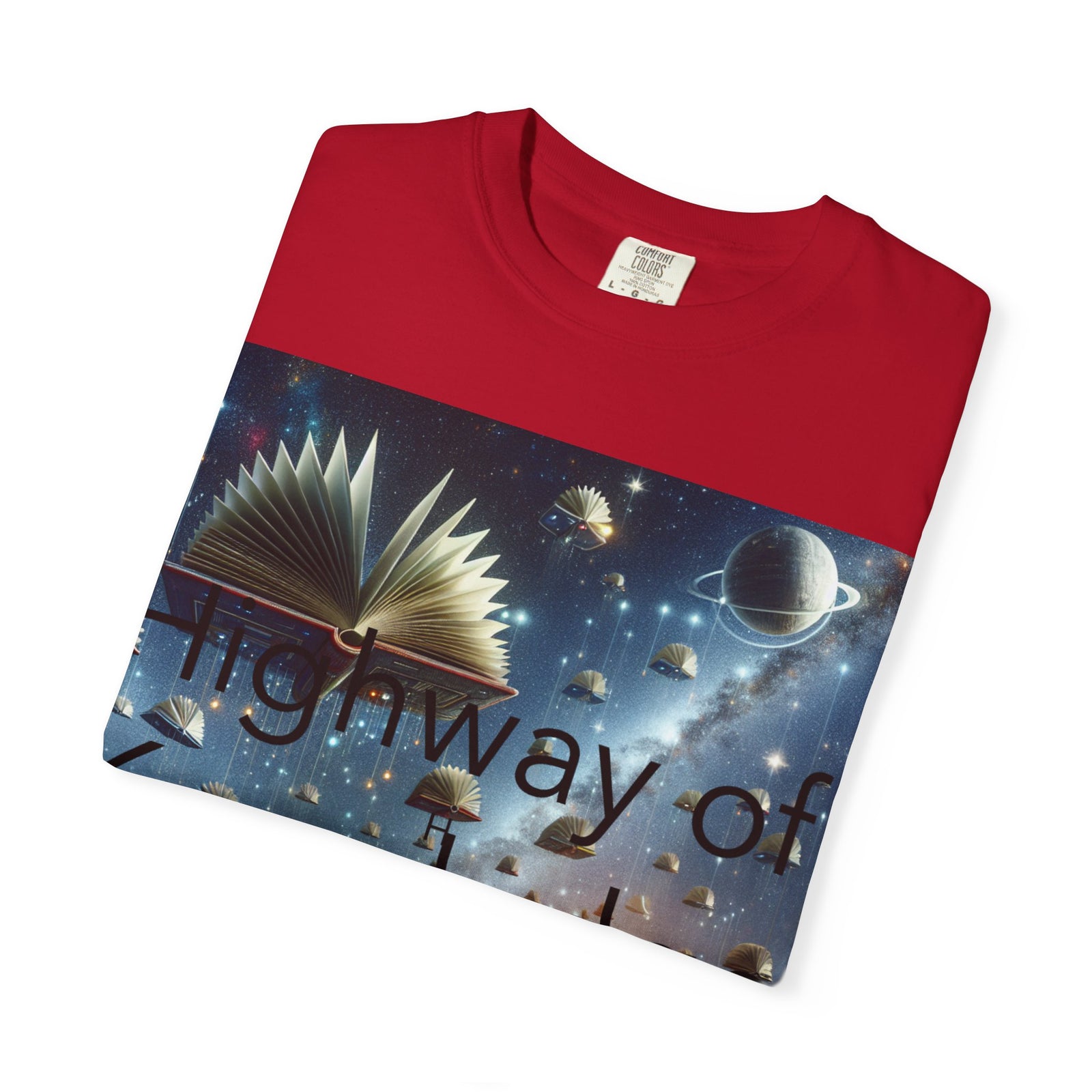 Highway of Knowledge Unisex Garment-Dyed T-shirt, Casual Tee, Gift for Readers, Book Lovers T-shirt, Unique Graphic Tee, Educational Apparel