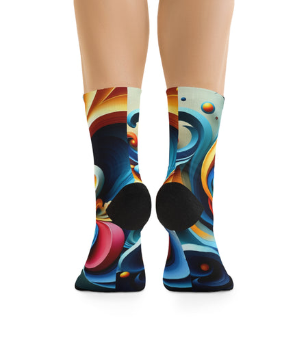 Artistic Poly Socks - Colorful Recycled Footwear